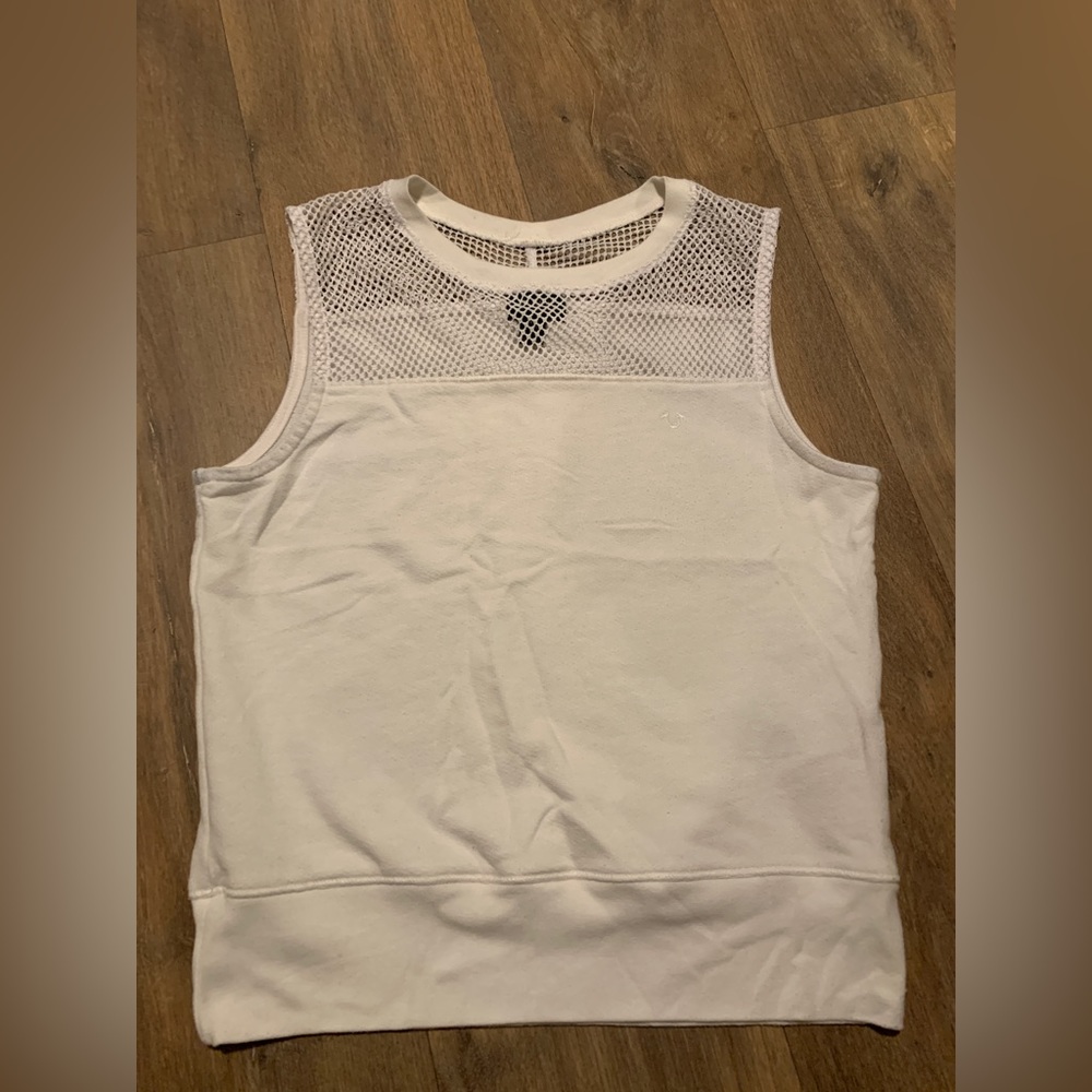 True religion mesh sleeveless sweatshirt
